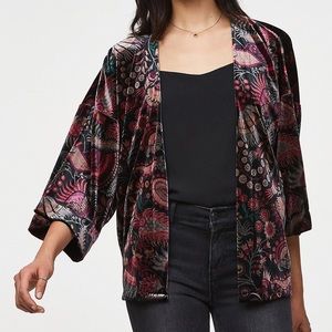 LOFT Masquerade Velvet Kimono